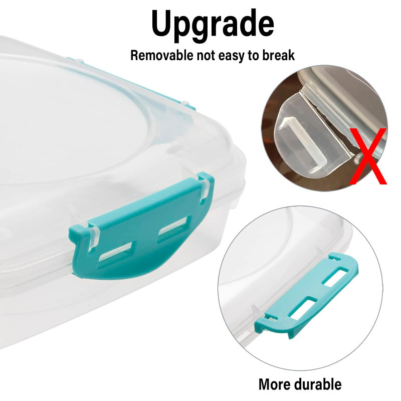 Freshmage 4 PCS Sandwich Containers - 100% Airtight & BPA-Free & Microwave & Dishwasher Safe Kitchen Storage Containers with Upgraded Snaps, 2 heightened Containers for Lunch Boxes and 2 normal version - Image 3