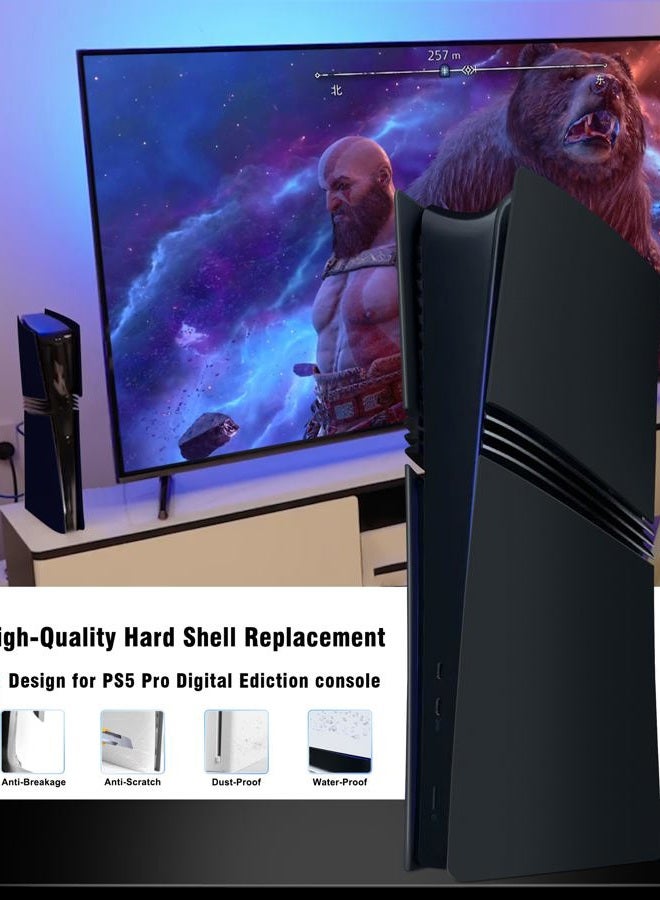 Joso غطاء لجهاز PS5 برو النسخة الرقمية، غلاف مضاد للخدوش ومقاوم للغبار، بديل للغطاء، جلد مناسب لجهاز PS5 برو (النسخة الرقمية)، ألواح لملحقات PS5، تركيب سهل - أسود - Image 5