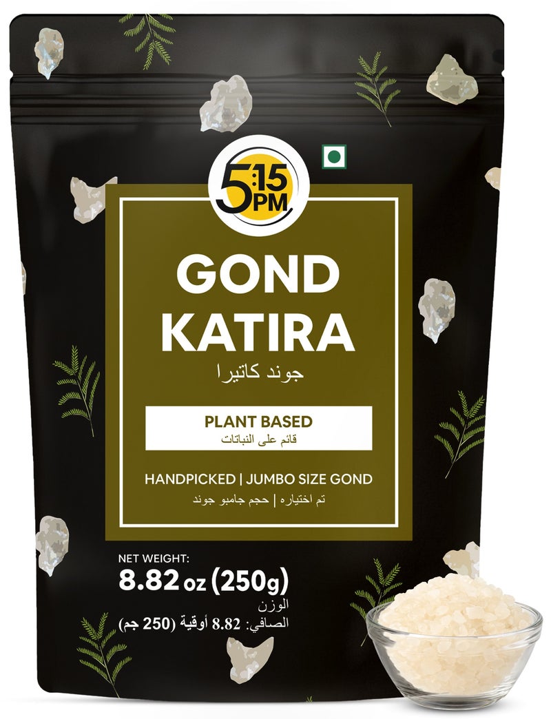 5:15PM Gond Katira 250g | Gondh Gum | Gond Katira Powder Edible Gum Gond for Laddu | 100% Pure & Natural Gond Katira Organic for Laddu | Tragacanth - Image 1