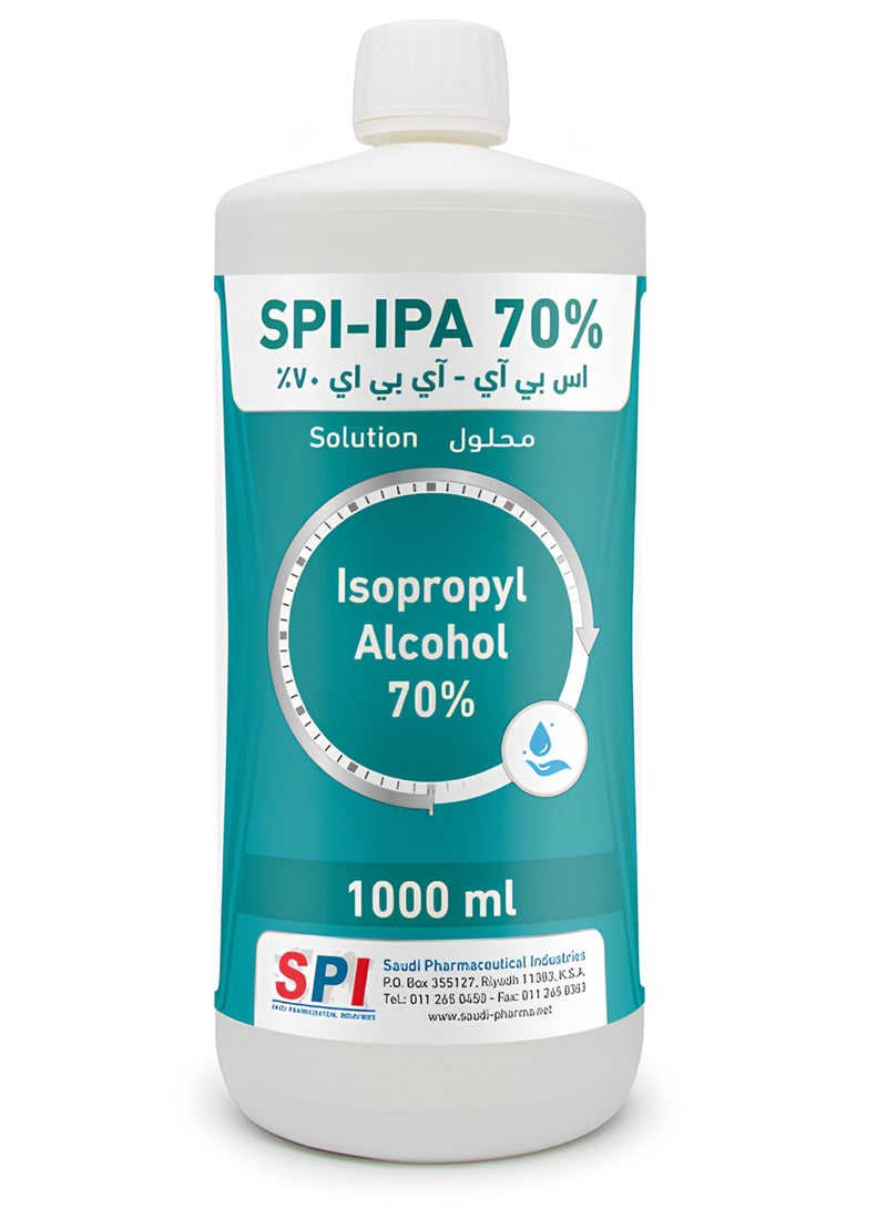 SPI Pure Isopropyl Alcohol 70% Disinfectant and Sanitizer Solution for First Aid Maximum Hand Protection for Daily Protection Types 1000ml - Image 2