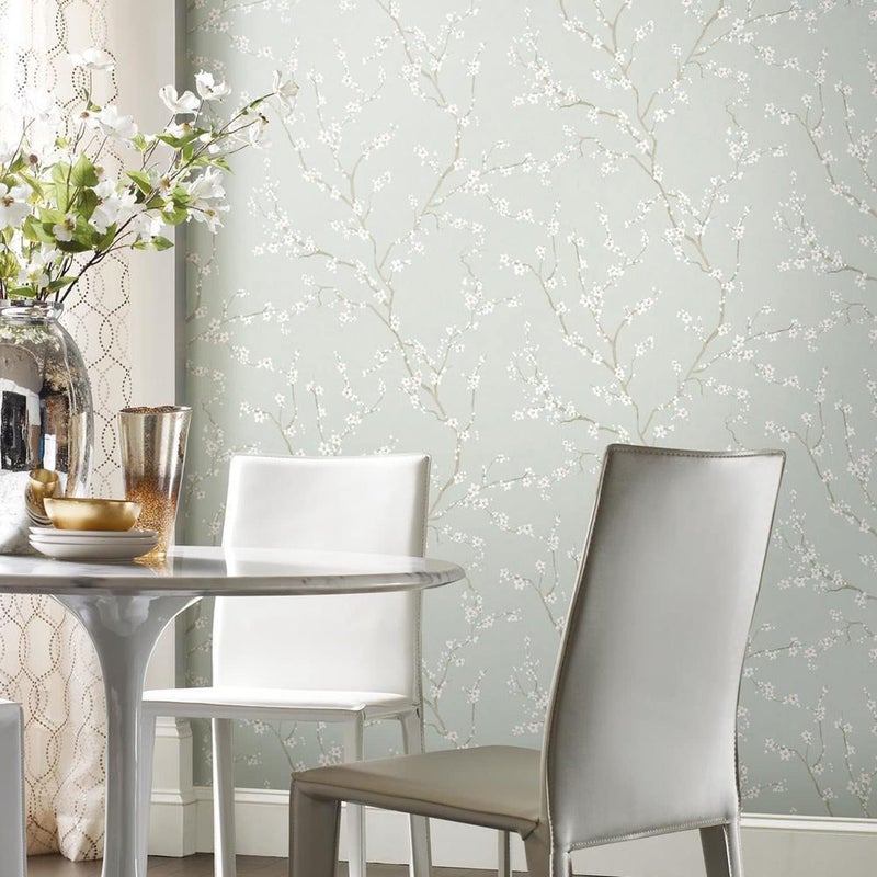 RoomMates RMK11272WP Blue Cherry Blossom Peel and Stick Wallpaper - Image 3