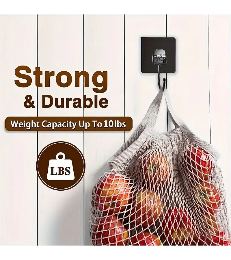 15 Pack Heavy Duty Strong Adhesive Wall Hooks Invisible Installation Multi Functional Non Stick Kitchen Bathroom Office Storage Hooks Black - Image 5