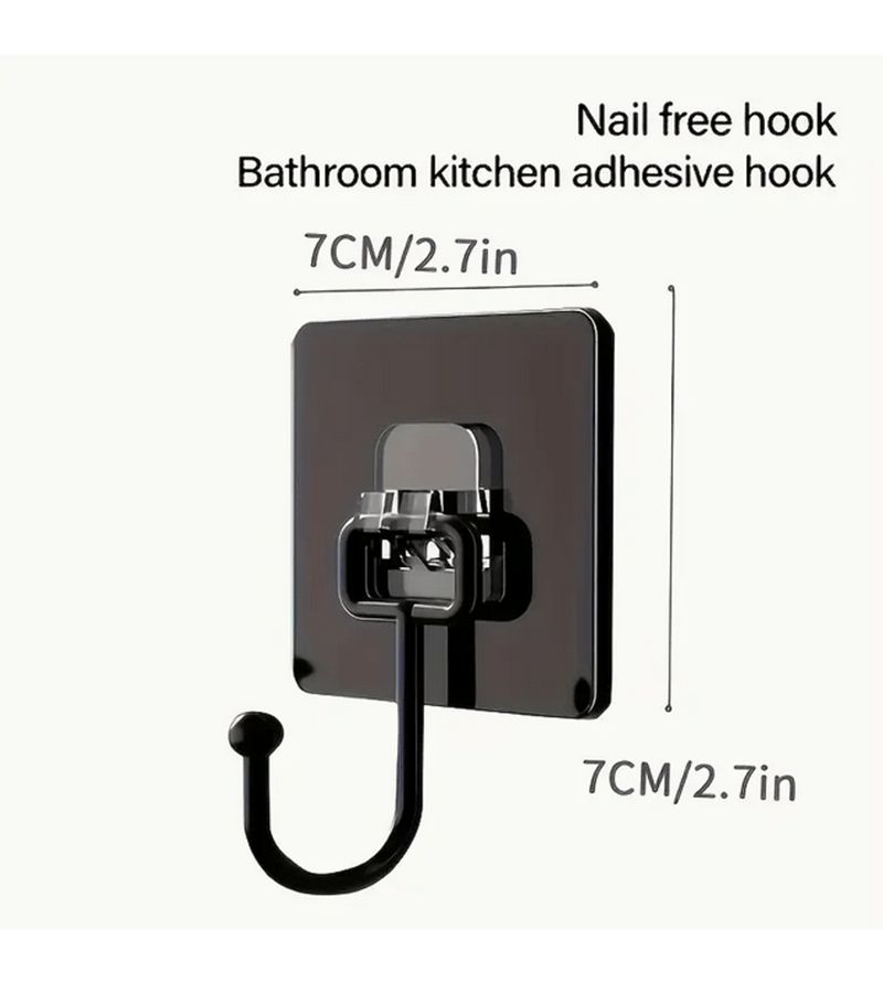 15 Pack Heavy Duty Strong Adhesive Wall Hooks Invisible Installation Multi Functional Non Stick Kitchen Bathroom Office Storage Hooks Black - Image 4