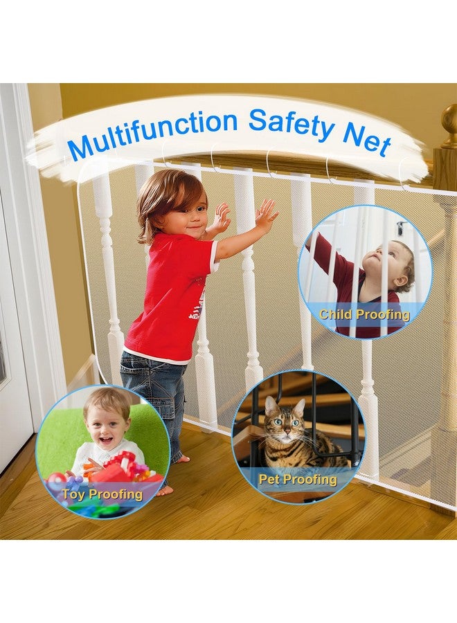 سي ام شبكة درابزين أمان بطول 3 أمتار سم، شبكة درابزين للسلالم مع حبال للسلالم والسياج والشرفة وسرير الأطفال، لحماية الأطفال والحيوانات الأليفة - Image 4