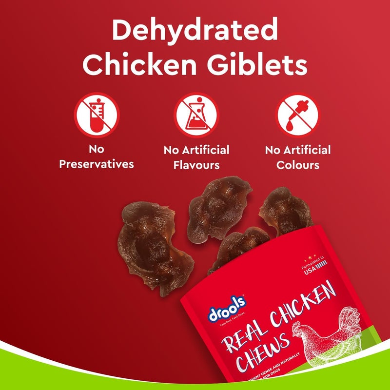 Drools Real Chicken Chews - Dehydrated Chicken Giblets for Dogs 70g - Image 4