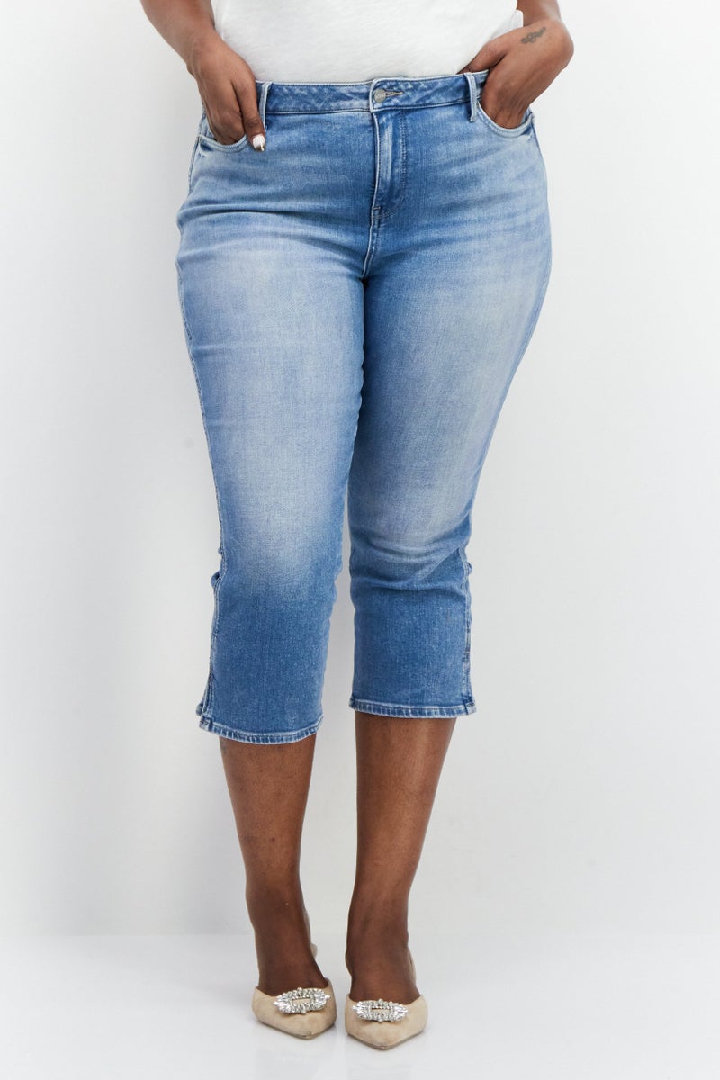 NYDJ Women Regular Fit Washed Denim Jeans, Blue - Image 1