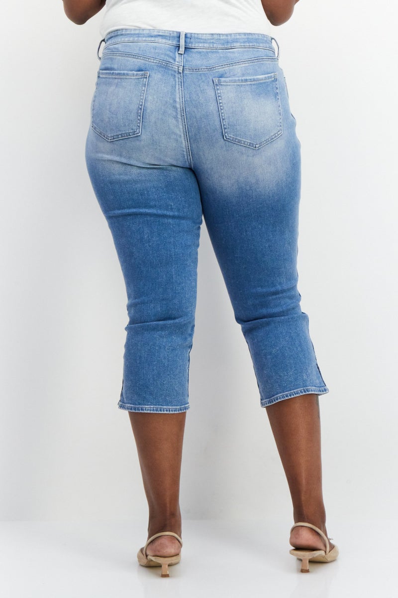 NYDJ Women Regular Fit Washed Denim Jeans, Blue - Image 2