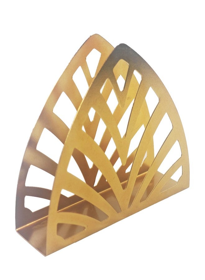 Runseaway Gold Metal Napkin Holder, Triangle Shape Vertical Napkin Organizer for Kitchen and Dining Table, Elegant Tissue Dispenser for Home and Picnic - Image 1