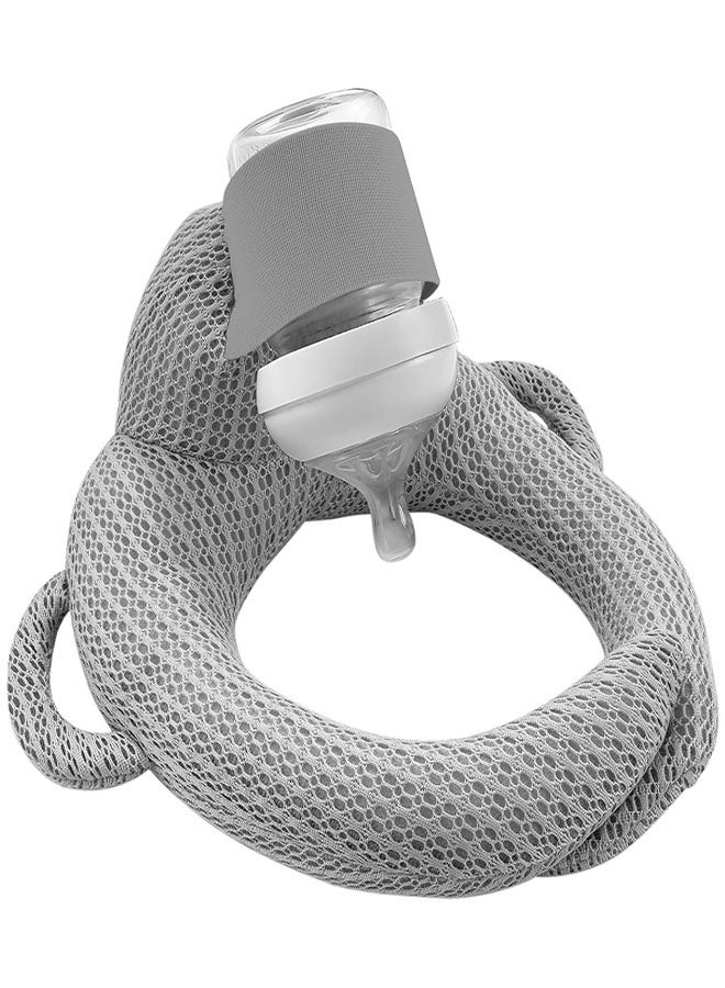 وسادة تغذية حاملة زجاجة، وسادة رضاعة قابلة للتعديل ومسامية، وسائد رضاعة طبيعية، مستلزمات الرضاعة المريحة للأم، تقلل من إجهاد الذراعين والمعصمين - Image 1