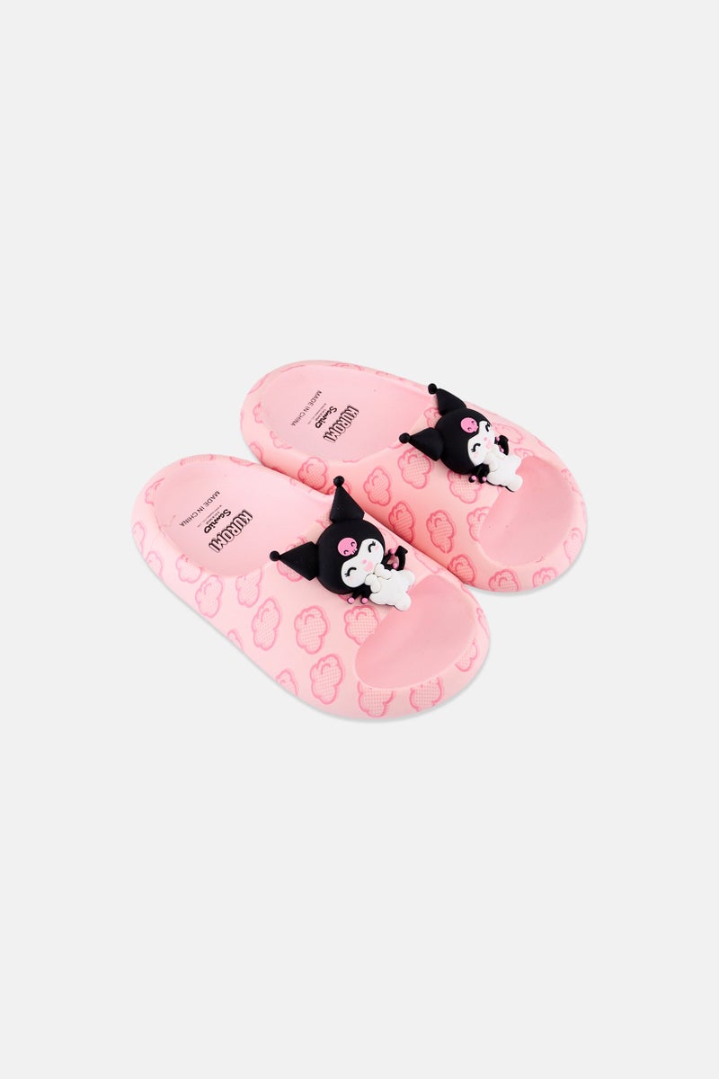 Sanrio Kids Girl Kuromi Slip On Slippers, Pink - Image 4