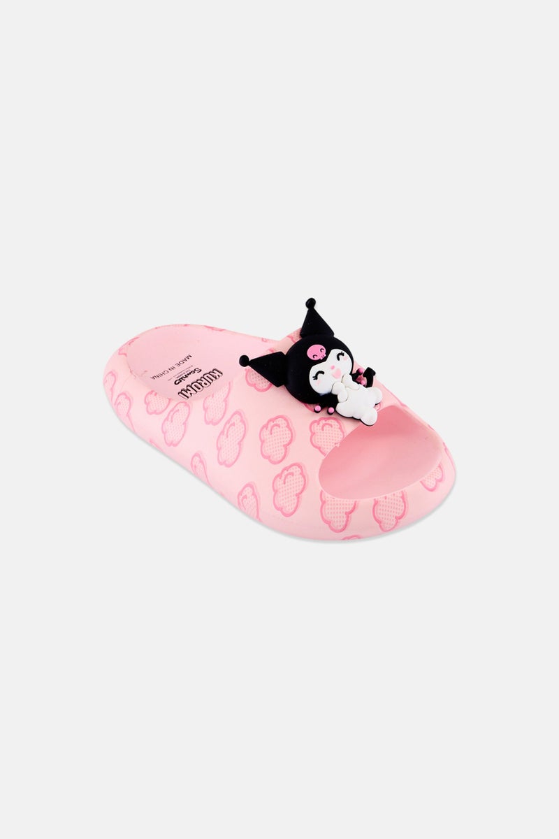 Sanrio Kids Girl Kuromi Slip On Slippers, Pink - Image 1