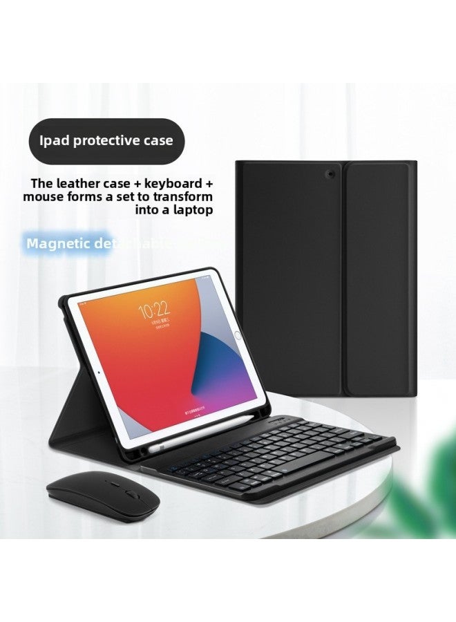 Suitable For Ipadpro11-inch Bluetooth Keyboard 10.9-inch With Pen Slot 10.2-inch Protective Case Mini6 Split Key-Color:Black [keyboard + Leather Case]]-Applicable Model:ipad 10.2-inch/air3/pro10.5-inch Universal  - Image 2