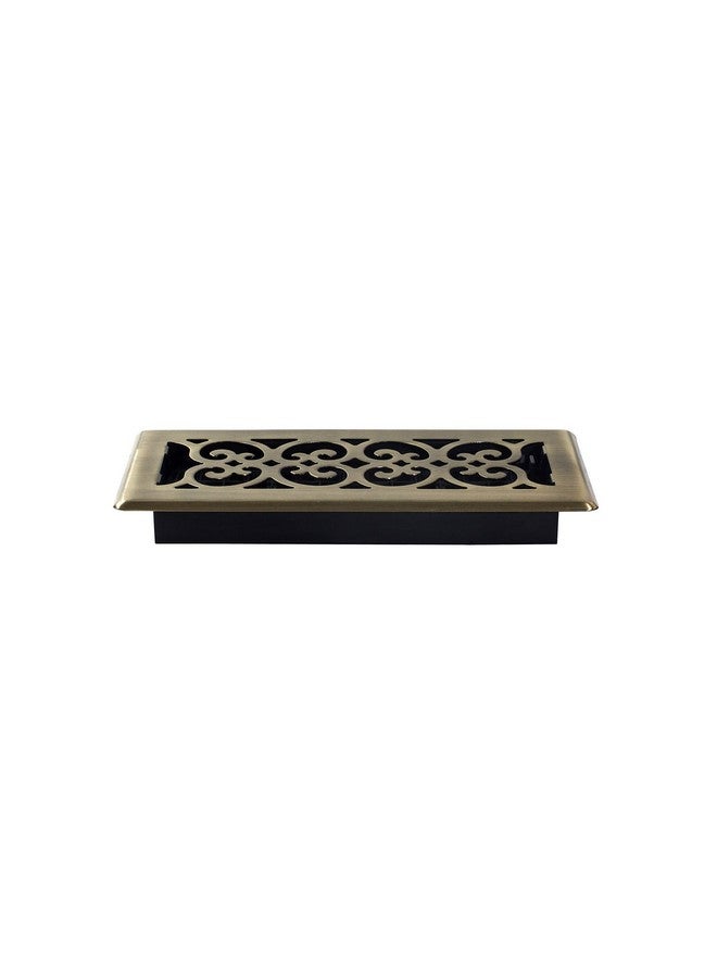 Decor Grates SPH410-A Scroll Design Floor Register, 4x10, Antique Brass Finish - Image 3