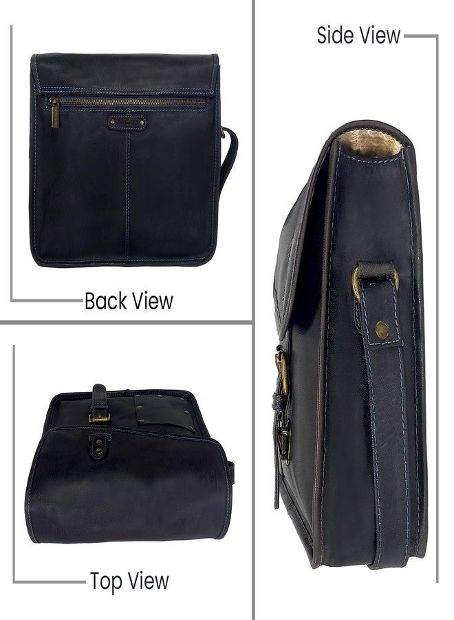 MANDAVA Full Grain Genuine Leather Crossbody Satchel Bag for Women with Adjustable Strap - Image 2