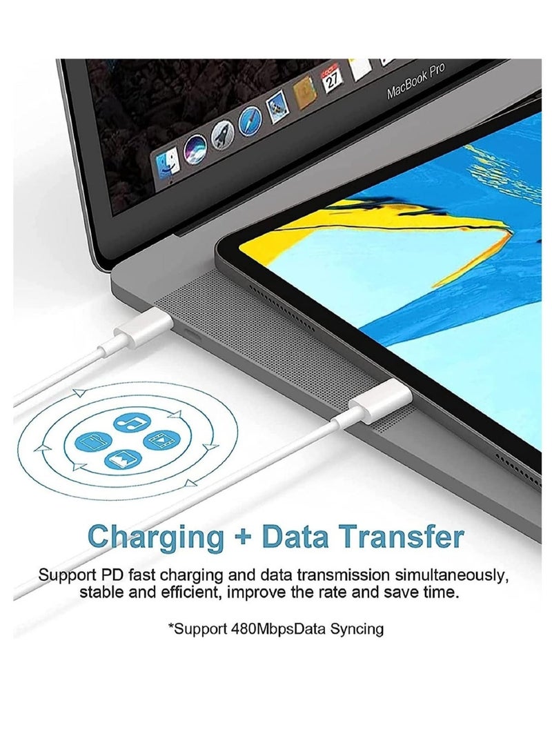 USB C charger and plug for ipad Pro, 20W Wall Fast Charger with 6.6FT USB C Fast Charging Cable Compatible for iPad Pro 12.9 5/4/3 Gen iPad Pro 11 3/2/1 Gen iPad Air 5,Galaxy S22/Note20 - Image 3