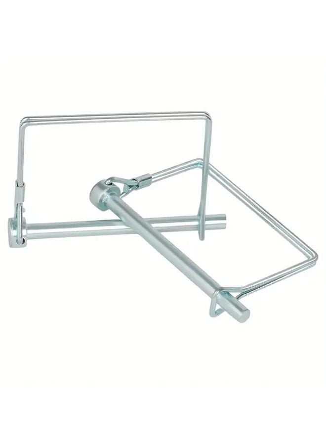 قطعتان 1/4 × 3.15 بوصة دبابيس قفل مقطورة معدنية مطلية بالزنك الفضي مقاومة للصدأ - Image 1