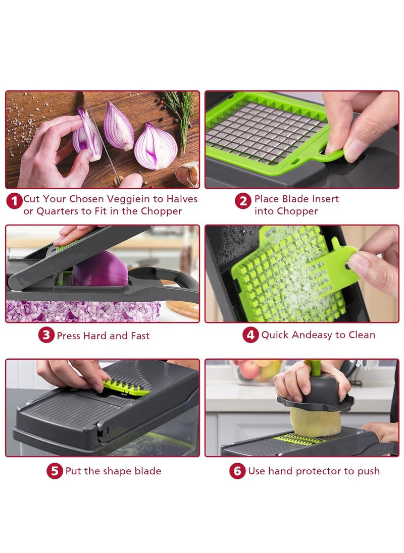 Generic Multifunctional Food Cutter - 16 In 1 Vegetable Chopper, Onions, Vegetables, Fruits, Carrots, Etc. Can Be Sliced ​​And Diced  - Image 5