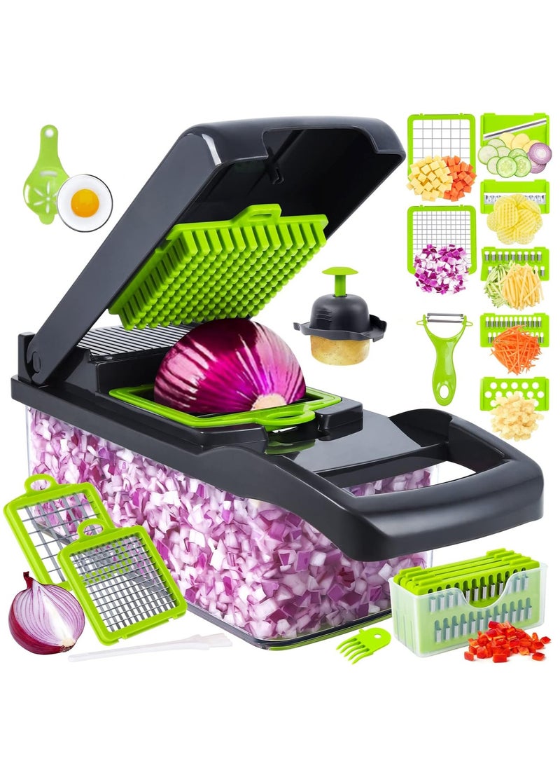 Generic Multifunctional Food Cutter - 16 In 1 Vegetable Chopper, Onions, Vegetables, Fruits, Carrots, Etc. Can Be Sliced ​​And Diced  - Image 1