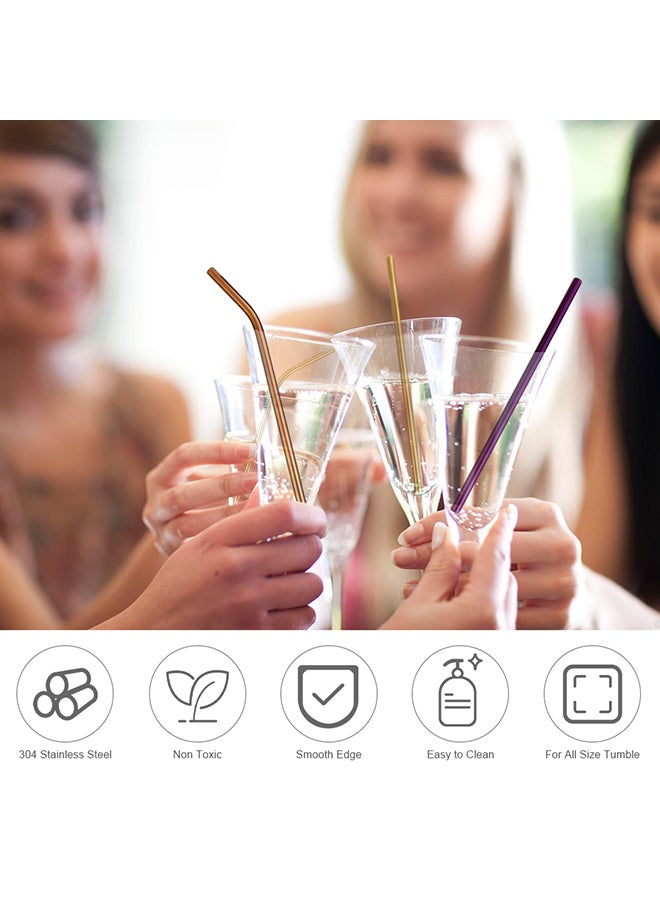 اليشمك طقم ماصات قابلة لإعادة الاستخدام مع فرشاة تنظيف وحقيبة من 3 قطع أسود/ فضي - Image 3