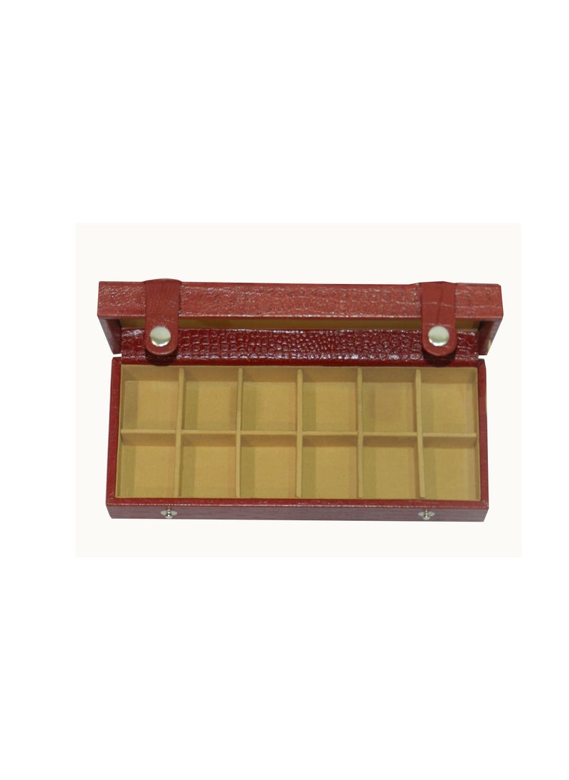 LAVERI LEATHER - Laveri Cufflink Storage Display Box with Ring Holder Showcase for Store Display, Jewelry Show & Home ~ Jewelry Tray Organizer - Image 1
