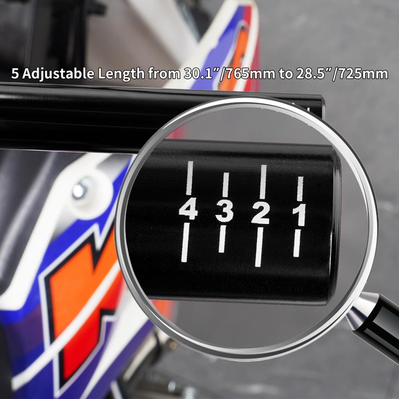 RUTU Handlebars 7/8 Inch for Motorcycle,RUTU Upgraded Universal Dirt Bike Handle Bar with Crossbar Pad Mid-Rise Mini Bike Pit Bike Handlebar for Motocross ATV Quad - Black - Image 4