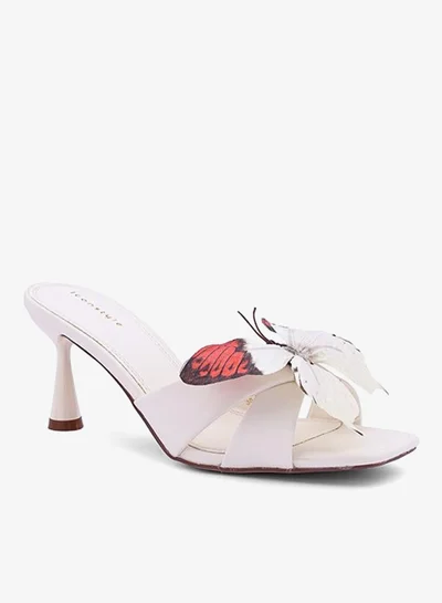 IconStyle Embroidered Open-Toe Mule Heels