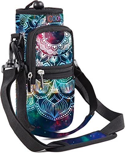 icolor Water Bottle Carrier Bag Holder 25/32/40/64oz,Adjustable Padded Shoulder & Handle Strap Sports Sling Hiking Pack,Insulated Neoprene Wide Mouth Bottle Sleeve - Image 1
