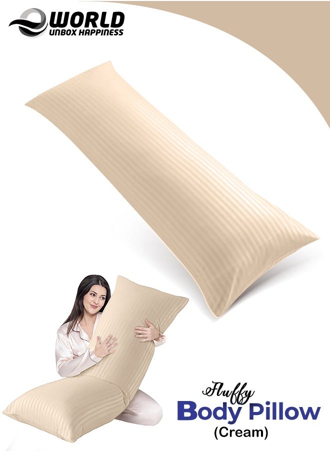 Eworld Premium Full Body Pillow for Adults, Ultra-Smooth Polyester Fiber, Breathable & Ideal for Side Sleepers, with Ultra-Soft Cotton Cover, Available in Multiple Colors, 20x54".  - Image 1