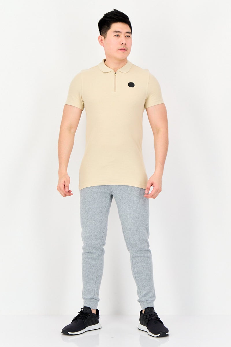 Puma x One8 Men Slim Fit Short Sleeve Outdoor Polo Shirt, Beige - Image 4