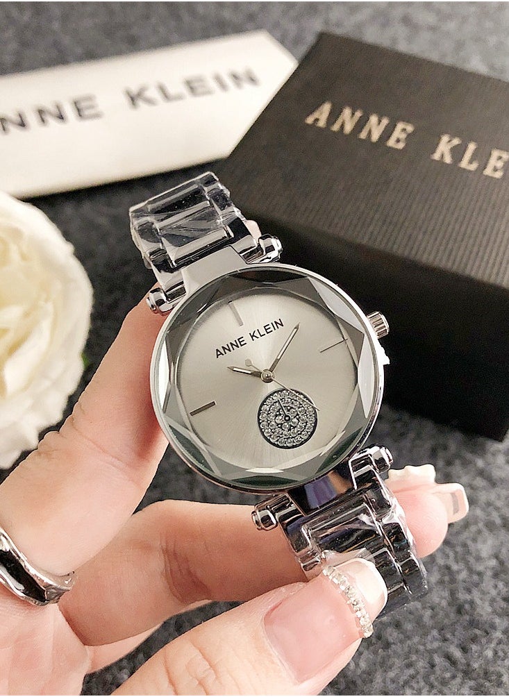 ANNE KLEIN Women's Classic Fashion Cubic Zirconia Quartz Watch Silver Stainless Steel Strap Gift 33mm - pzsku/Z0EE62B65DB0F4C949207Z/45/_/1728549407/2e923691-d539-4b0b-b056-272d140c4c9f