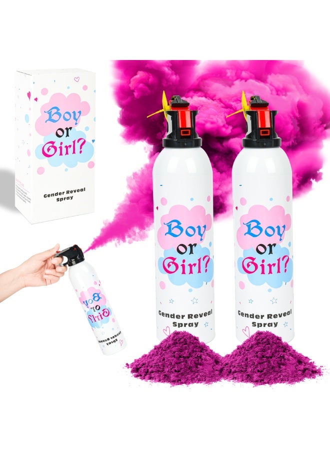 2 قطعة كبيرة من بخاخ نشا الذرة للكشف عن جنس المولود الجديد - أفكار حفلات الكشف عن جنس المولود الجديد قابلة للتحلل الحيوي بنسبة 100% لمستلزمات حفلات الكشف عن جنس المولود الجديد (وردي) - Image 1