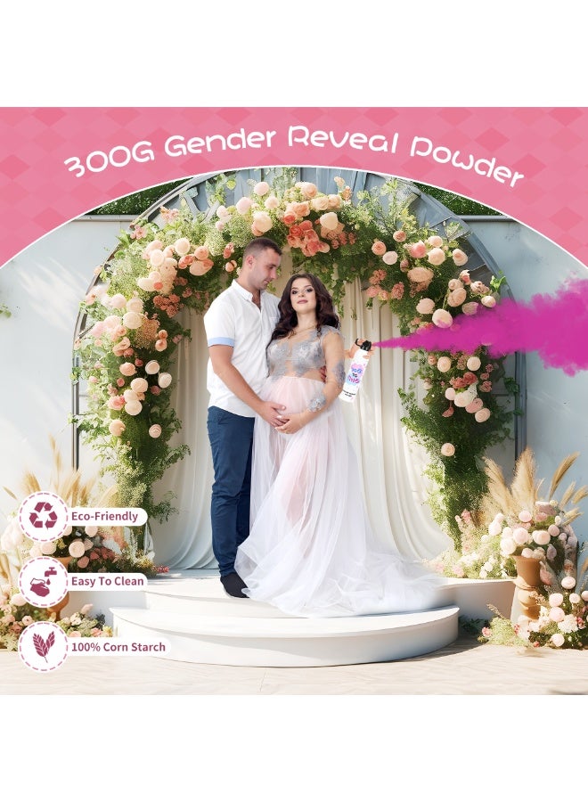 2 قطعة كبيرة من بخاخ نشا الذرة للكشف عن جنس المولود الجديد - أفكار حفلات الكشف عن جنس المولود الجديد قابلة للتحلل الحيوي بنسبة 100% لمستلزمات حفلات الكشف عن جنس المولود الجديد (وردي) - Image 2
