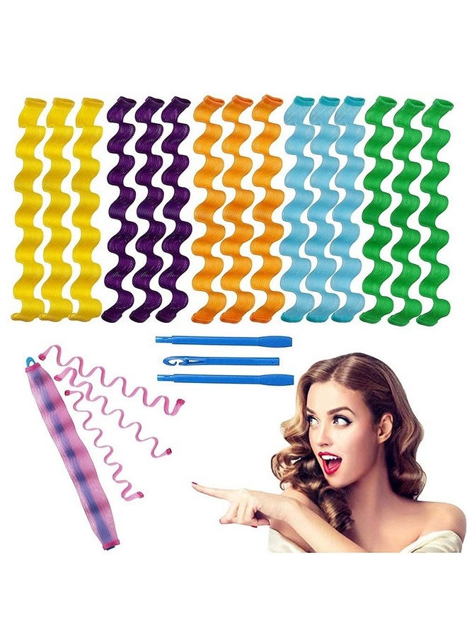 WHISKET - WHISKET Hair Curlers Spiral Curls No Heat Wave Hair Curlers Styling Kit For Women (7, hair waving) - Image 1