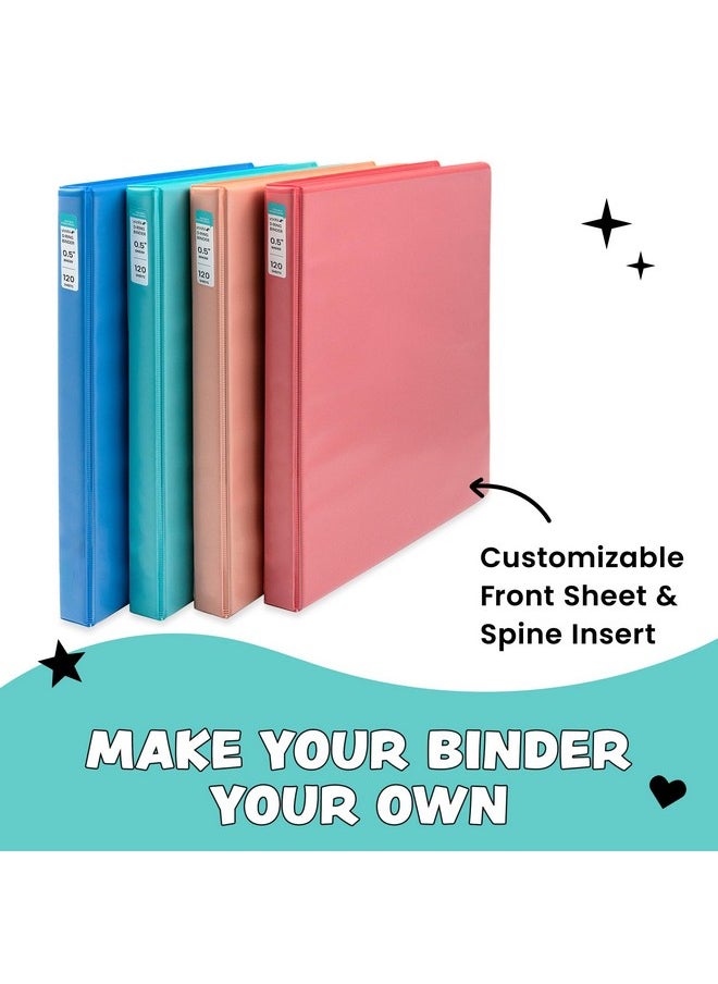 Yoobi 1/2 Inch Multicolor Binder & 8Tab Divider Set 4Pack Of 3Ring Binders With 2 Pockets 4Pack Of Binder Organizer Tabs W/Blank Sticky Labels Perfect For School Home Or Office  - Image 5