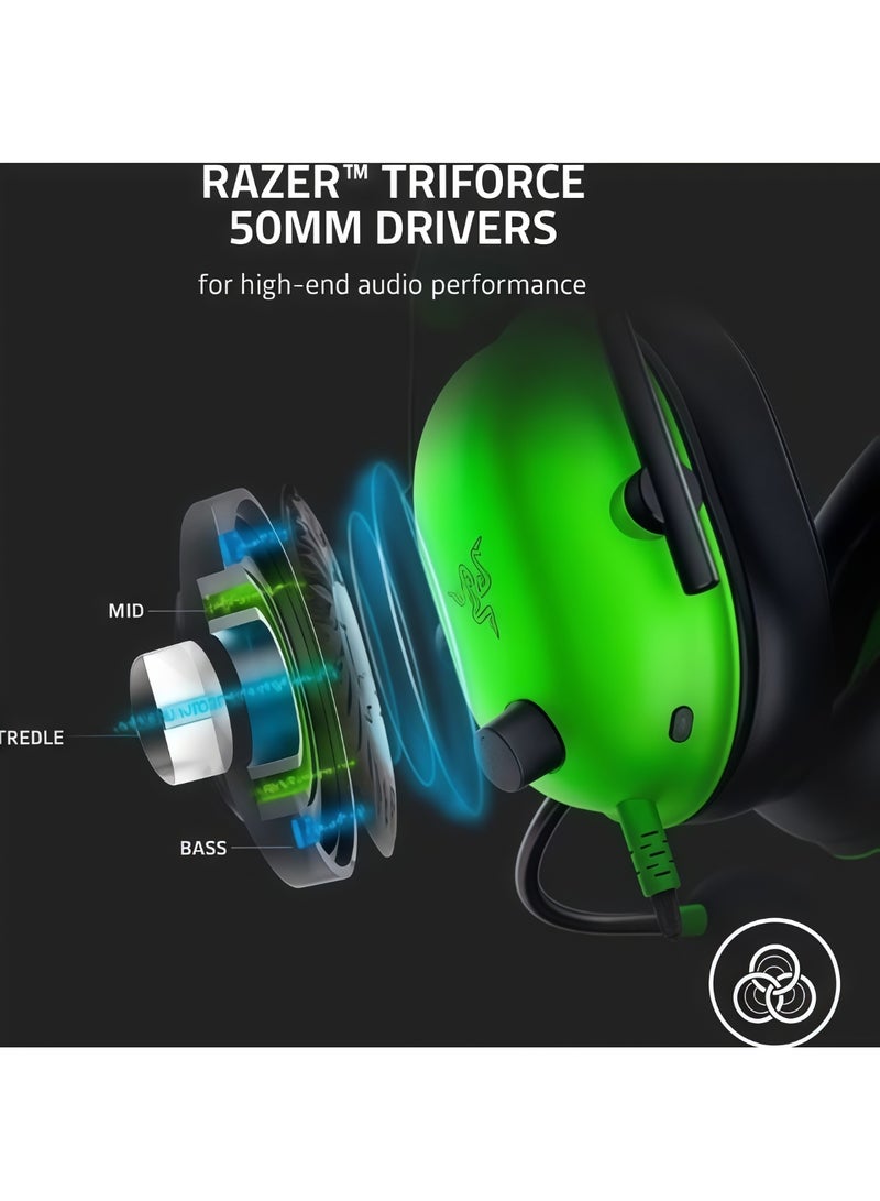 ريزر RAZER BlackShark V2 X -سماعة الرأس السلكية السلكية الخضراء متعددة المنصات -أخضر - Image 2