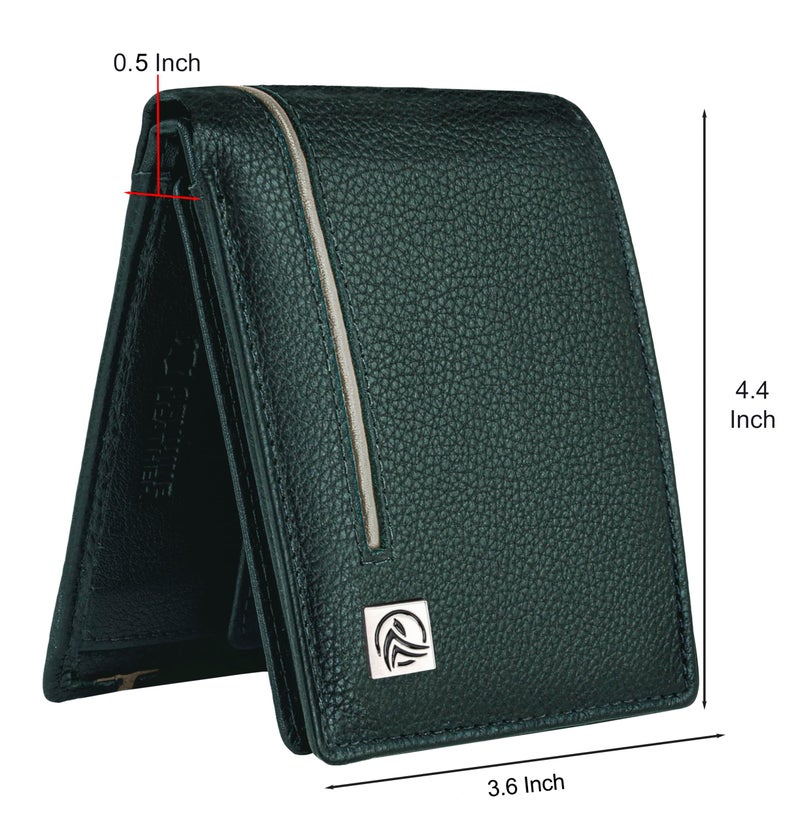 ANTONIO VALERIA Scott Green/Sand Leather Wallet for Men - Image 5