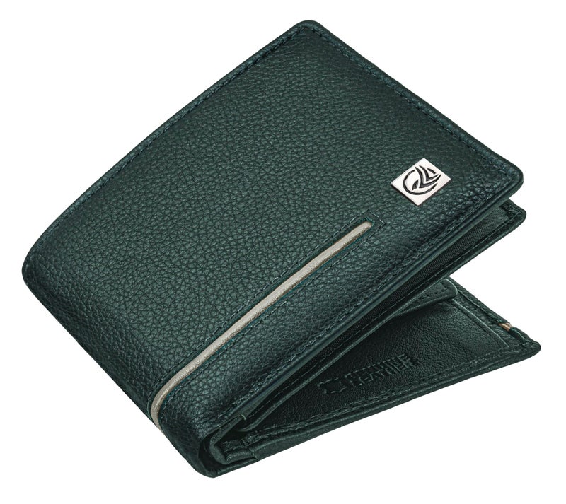 ANTONIO VALERIA Scott Green/Sand Leather Wallet for Men - Image 2