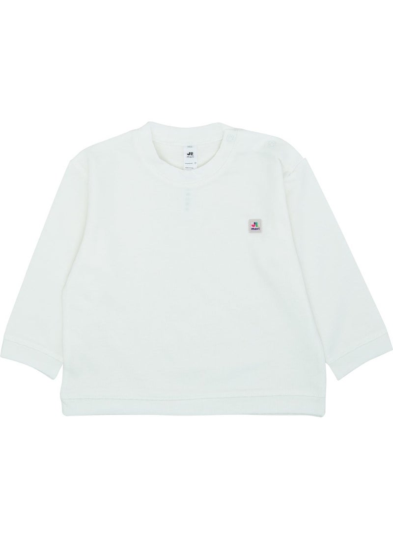 Jrmori - Basic Sweatshirt with Snap on Shoulders - Image 1