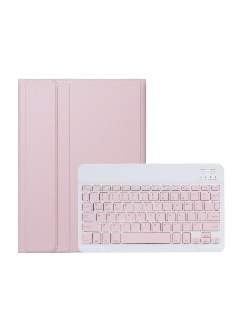 URBBKING - Stand Folio Detachable Wireless Bluetooth Keyboard Cover Soft TPU Back Case with Pencil Holder for Honor Pad X8a Pink - Image 1