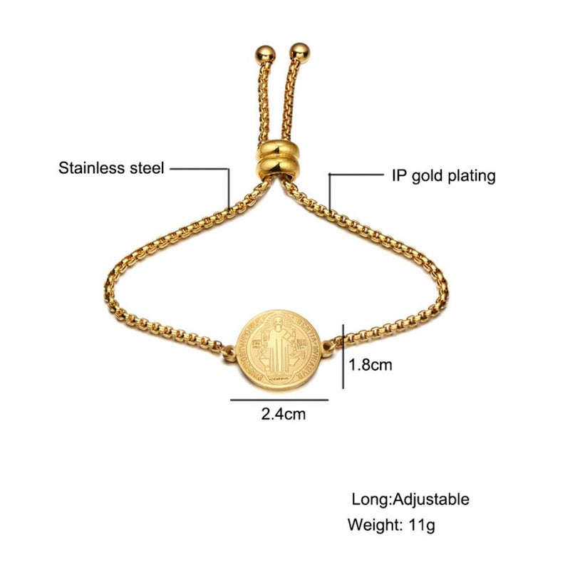 Yonhon St Saint Benedict Medal Bracelet San Benito Bracelet for Men Women - Image 2
