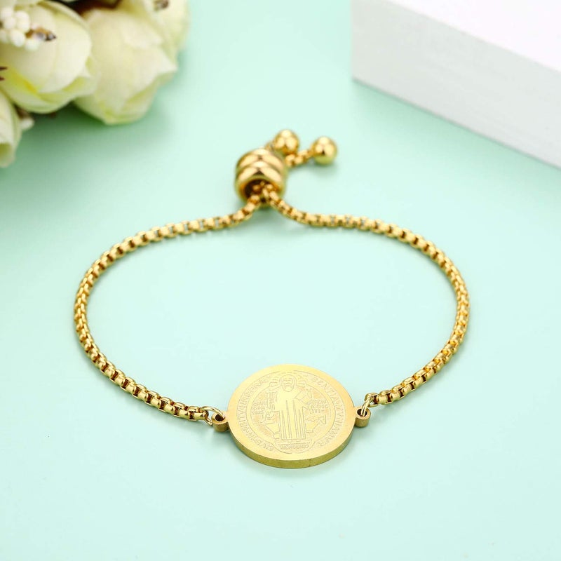 Yonhon St Saint Benedict Medal Bracelet San Benito Bracelet for Men Women - Image 3