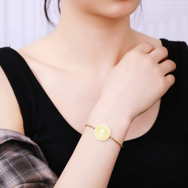 Yonhon St Saint Benedict Medal Bracelet San Benito Bracelet for Men Women - Image 5
