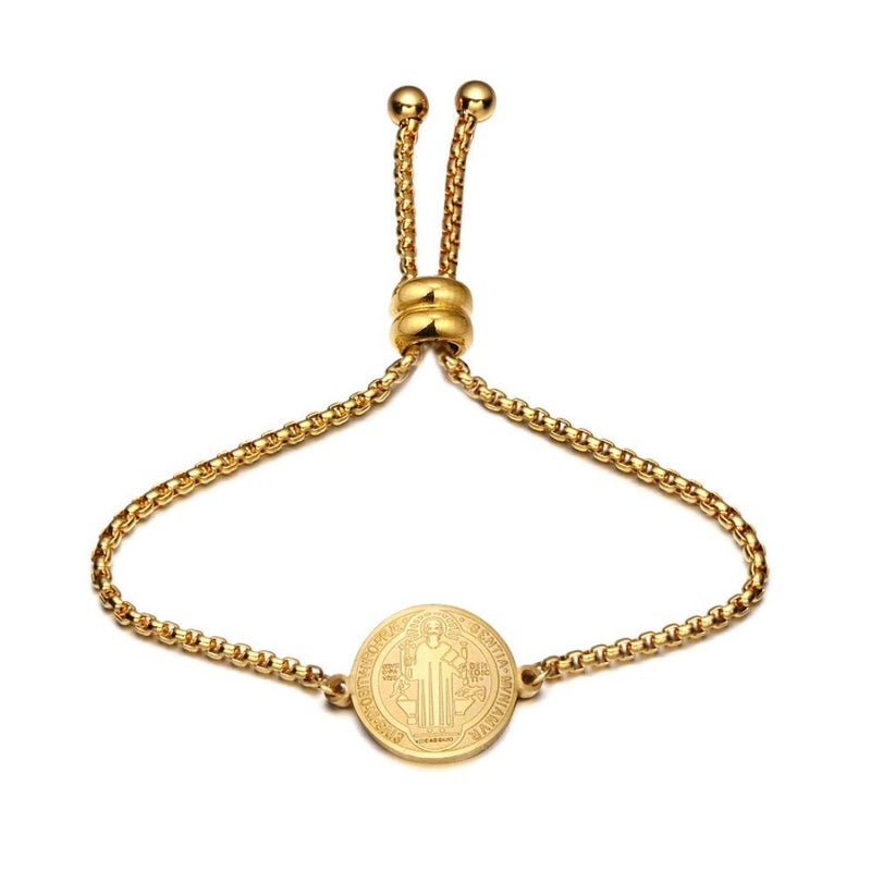 Yonhon St Saint Benedict Medal Bracelet San Benito Bracelet for Men Women - Image 1