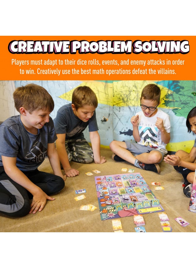 Genius Games Outnumbered: Improbable Heroes Board Game - A Mensa Recommended Cooperative Superhero Math Game | Fun & Educational Game for Kids, Adults, and Families | STEM Game to Learn Multiplication & Division  - Image 1