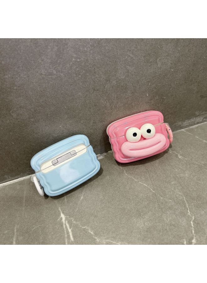 Generic - Three-dimensional Sausage Mouth For AirPods 4 Generation Protective Shell 1/2/3 Generation Wireless Bluetooth Earphone Set Pro2 Japan And South Korea-Color:White + Hook-Model:Airpods Pro - Image 1