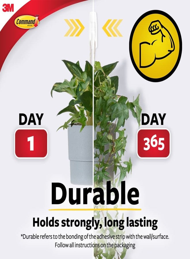 Command Large Plastic Hooks for walls, pack of 1 Hook and 2 Strips, Holds 2.2kg, Self Adhesive, Damage Free Walls,White - Image 3