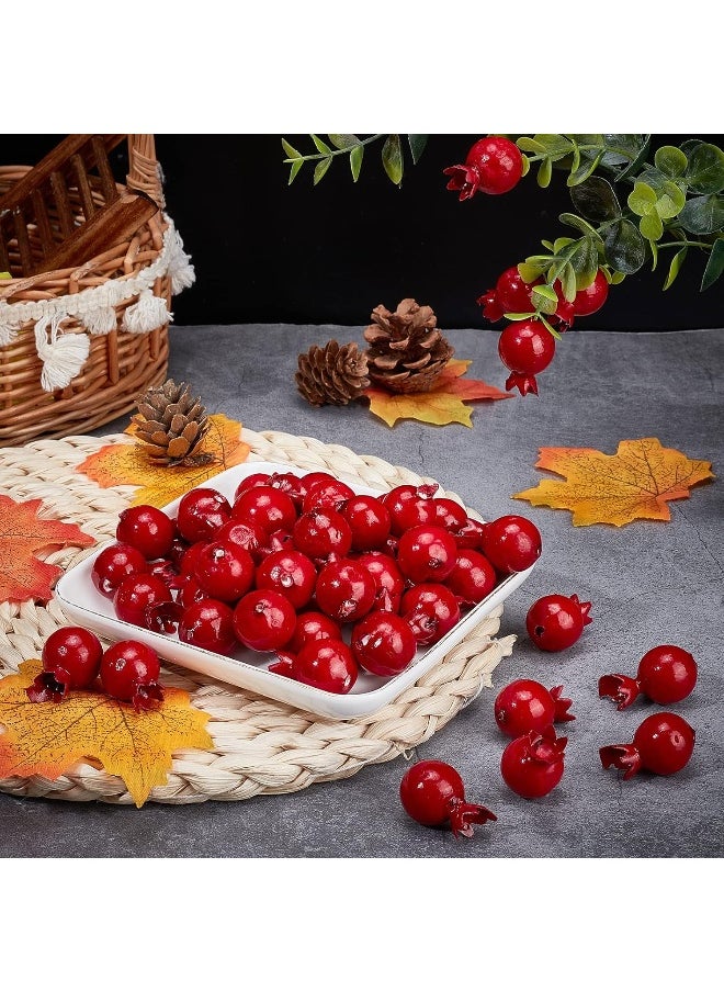 CHGCRAFT CHGCRAFT 50Pcs Mini 0.79 Inch Artificial Pomegranate Realistic Fake Fruit Lifelike Apple Simulation Foam Pomegranate for Floral Arrangements Halloween Christmas Home Kitchen Display Decor  - Image 4