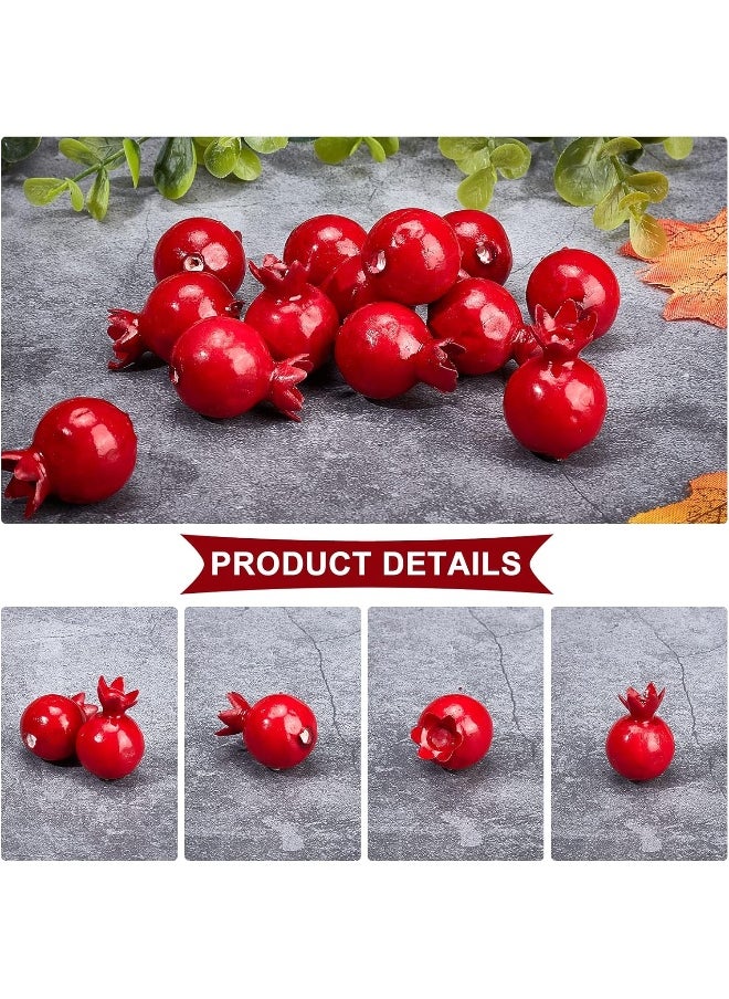 CHGCRAFT CHGCRAFT 50Pcs Mini 0.79 Inch Artificial Pomegranate Realistic Fake Fruit Lifelike Apple Simulation Foam Pomegranate for Floral Arrangements Halloween Christmas Home Kitchen Display Decor  - Image 5