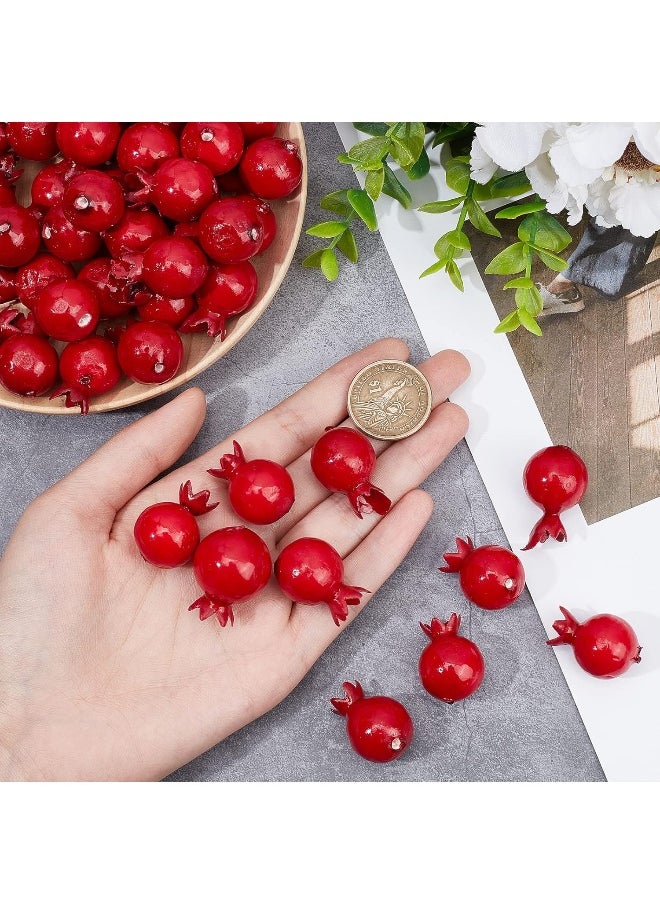 CHGCRAFT CHGCRAFT 50Pcs Mini 0.79 Inch Artificial Pomegranate Realistic Fake Fruit Lifelike Apple Simulation Foam Pomegranate for Floral Arrangements Halloween Christmas Home Kitchen Display Decor  - Image 3
