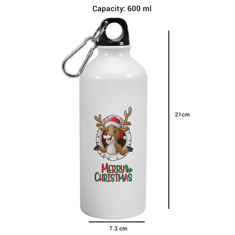 Happu Happu Happy Christmas Aluminium Sipper Bottle Reindeer Xmas Gifts for Girlfriend Sister Friends Women Gift Hampers K367  - Image 4